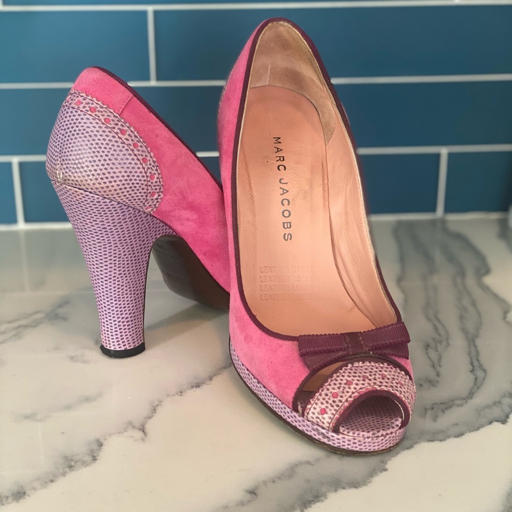Marc Jacob’s Pink and Purple Peep Toe Heels